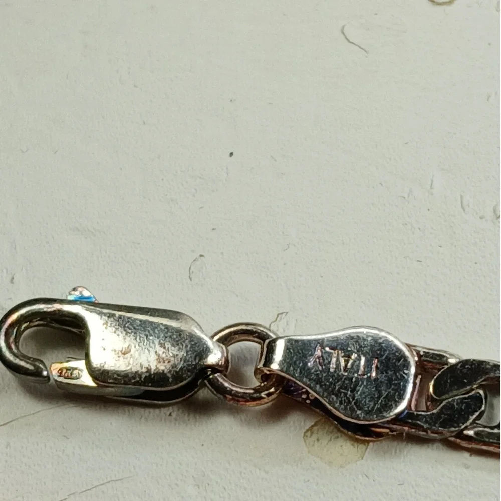 Vintage 1990s Italian Sterling Silver 925 Mariner Anchor Link Bracelet 7in 7.2g